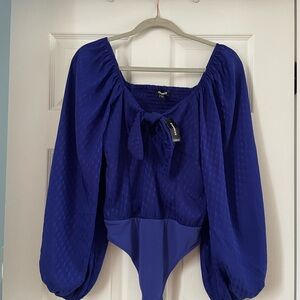 Express Royal Blue Bodysuit Top